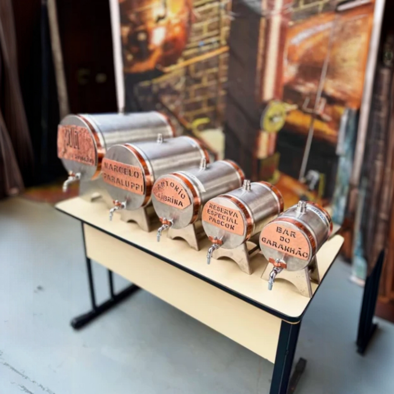 Barril de Cachaça Destilados Personalizado - Inox ou Cobre